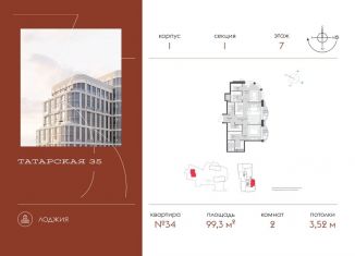 Продам 2-комнатную квартиру, 99.3 м2, Москва, Большая Татарская улица, 35с6