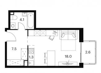 Продажа квартиры студии, 33.5 м2, Москва, Сигнальный проезд, 12