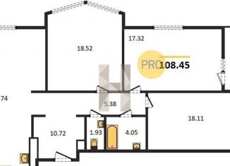 Продажа 3-ком. квартиры, 108.5 м2, Ростов-на-Дону, бульвар Комарова, 28