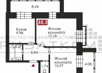 Продам 2-ком. квартиру, 55.3 м2, Благовещенск, Литейная улица, 95