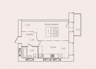 1-ком. квартира на продажу, 40 м2, Архангельская область, проспект Труда, 76