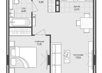 Продается 2-комнатная квартира, 45.3 м2, Новосибирск, метро Заельцовская, Кедровая улица, с45к1