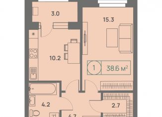 Продажа 1-ком. квартиры, 38.6 м2, Пермский край, Трамвайная улица, 27