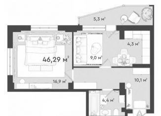 Продается 2-комнатная квартира, 46.3 м2, Новосибирск, метро Золотая Нива