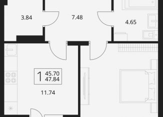 Продажа однокомнатной квартиры, 47.8 м2, посёлок Путёвка, территория садоводческого общества Снежка, 1023