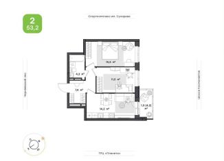 Продается 2-ком. квартира, 53.2 м2, Пермский край, шоссе Космонавтов, 162И