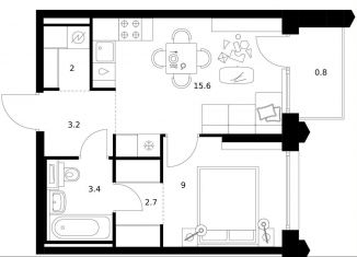 Продам однокомнатную квартиру, 36.7 м2, Москва