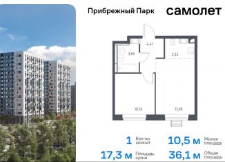 Продается 1-комнатная квартира, 36.1 м2, село Ям, жилой комплекс Прибрежный Парк, 9.1