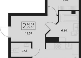 Продажа 2-ком. квартиры, 72.2 м2, посёлок Путёвка, территория садоводческого общества Снежка, 1023