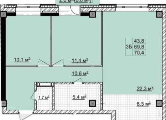 Продается 3-комнатная квартира, 70.4 м2, Томск, улица Владимира Высоцкого, 8Д