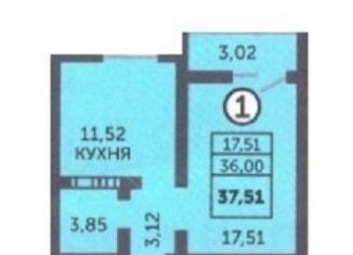 1-ком. квартира на продажу, 38 м2, Оренбург, Дзержинский район, улица Фронтовиков, 10/4