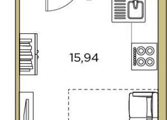 Продаю квартиру студию, 17.5 м2, Санкт-Петербург, Русановская улица, 20к3, муниципальный округ Народный