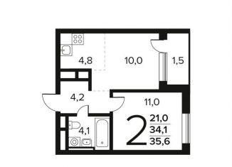 Продаю 2-комнатную квартиру, 35.6 м2, поселение Десёновское