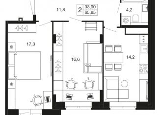 Продажа 2-комнатной квартиры, 65.9 м2, Апрелевка, Пролетарский тупик, 1