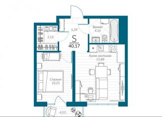 Продаю 1-ком. квартиру, 40.2 м2, Тула, ЖК Выше