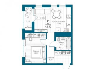 Продажа 1-ком. квартиры, 42.5 м2, Тула, ЖК Выше