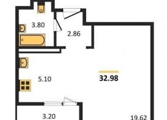 Продается 1-ком. квартира, 33 м2, Казань, улица Петра Полушкина, 6, ЖК Мой Ритм