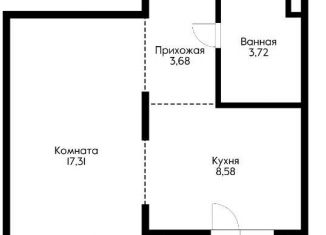 Однокомнатная квартира на продажу, 33.3 м2, Краснодар, ЖК Новелла, Питерская улица, 40лит6