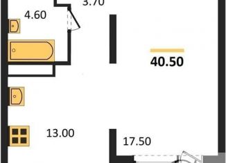 Однокомнатная квартира на продажу, 40.5 м2, Новосибирск, улица Николая Островского, 195/1, ЖК Галактика