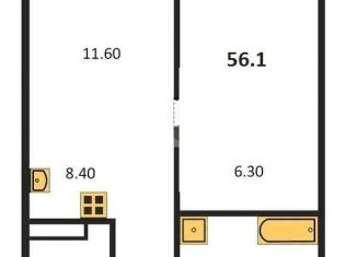 Продам 1-комнатную квартиру, 56.1 м2, Москва, Дербеневская улица, 1с5, метро Пролетарская