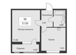 1-комнатная квартира на продажу, 38 м2, Мурино, ЖК Мой Мир, Воронцовский бульвар