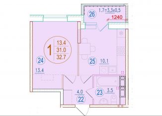 Продажа 1-ком. квартиры, 32.7 м2, Ростов-на-Дону, жилой комплекс Западная Резиденция, лит9, ЖК Западная Резиденция