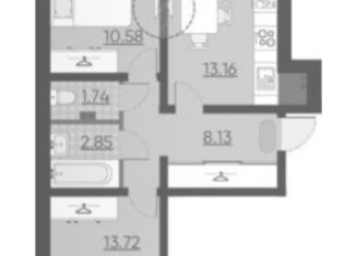 Продажа 2-комнатной квартиры, 50.2 м2, Санкт-Петербург, Зольная улица, муниципальный округ Правобережный