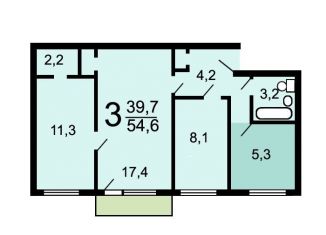 Продается 3-ком. квартира, 54.6 м2, Москва, 1-й Новомихалковский проезд, 6, район Коптево