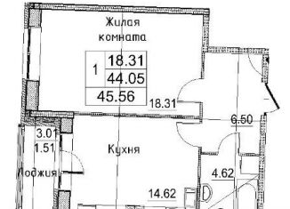 1-комнатная квартира на продажу, 45.6 м2, Санкт-Петербург, Адмиралтейский район, Московский проспект