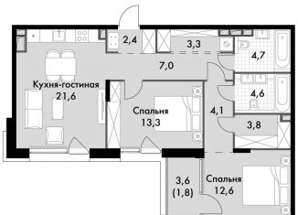 Продам 2-комнатную квартиру, 79.2 м2, Москва, метро Свиблово, Снежная улица, вл22к3