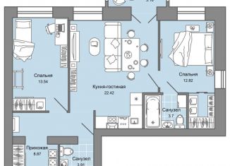3-комнатная квартира на продажу, 66 м2, Ульяновск, ЖК Центрополис, жилой комплекс Центрополис, 4