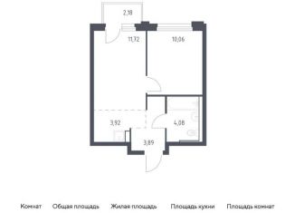 Продаю 1-комнатную квартиру, 34.3 м2, Тюмень, жилой комплекс Чаркова 72, 1.4