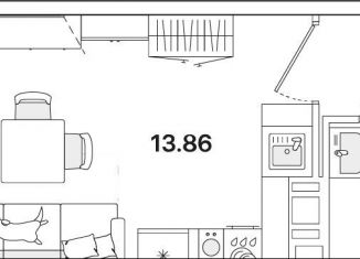 Продам квартиру студию, 21.3 м2, Санкт-Петербург, метро Академическая