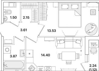 Продается однокомнатная квартира, 40.2 м2, Санкт-Петербург, метро Академическая