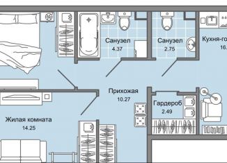 Продается 3-комнатная квартира, 65 м2, Ульяновск, жилой комплекс Юлла, 2