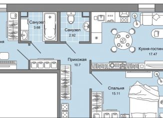 Продам трехкомнатную квартиру, 63 м2, Ульяновск, жилой комплекс Юлла, 2, Заволжский район