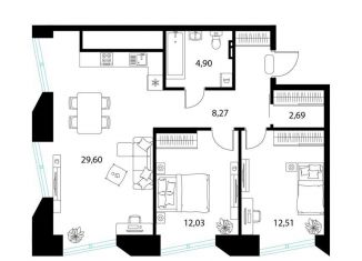 Продам 2-комнатную квартиру, 70 м2, Рязань, Железнодорожный район, 1-й Осенний переулок