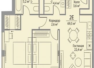 Продажа двухкомнатной квартиры, 69.5 м2, Москва, район Раменки