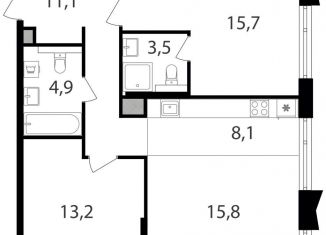 Продам 2-комнатную квартиру, 72.3 м2, Москва, жилой комплекс Петровский Парк 2, к1, метро Динамо