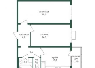 Продам 2-комнатную квартиру, 56.7 м2, Москва, ЮАО, Варшавское шоссе, 170Ек2
