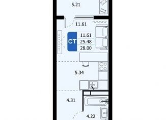 Продажа 1-комнатной квартиры, 28.1 м2, село Домодедово, Высотная улица, 8