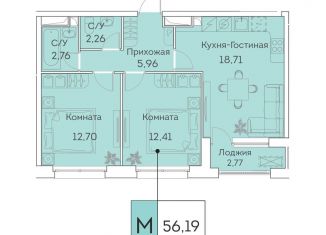 Продается 2-ком. квартира, 54.8 м2, Москва, ЮВАО