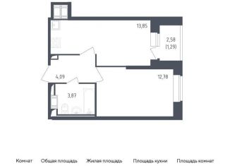 Продаю однокомнатную квартиру, 35.9 м2, Санкт-Петербург, Невский район, жилой комплекс Живи в Рыбацком, 4
