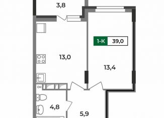 Однокомнатная квартира на продажу, 39 м2, Ковров, улица Зои Космодемьянской, 28/1