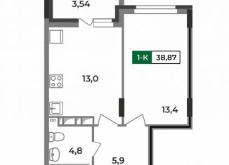 Продам однокомнатную квартиру, 38.9 м2, Владимирская область, улица Зои Космодемьянской, 28/1