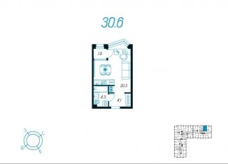 Продается 1-комнатная квартира, 30.6 м2, Тульская область, улица Михеева, 9