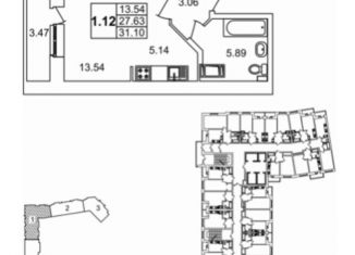 Продаю квартиру студию, 27.6 м2, Санкт-Петербург, ЖК Приневский, Русановская улица, 18к3