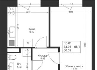 Продажа 1-комнатной квартиры, 36.6 м2, Татарстан