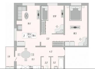 Продажа трехкомнатной квартиры, 79 м2, Оренбург, ЖК Акварель
