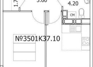 Продаю однокомнатную квартиру, 37.1 м2, Люберцы, Солнечная улица, 2, ЖК Облака 2.0